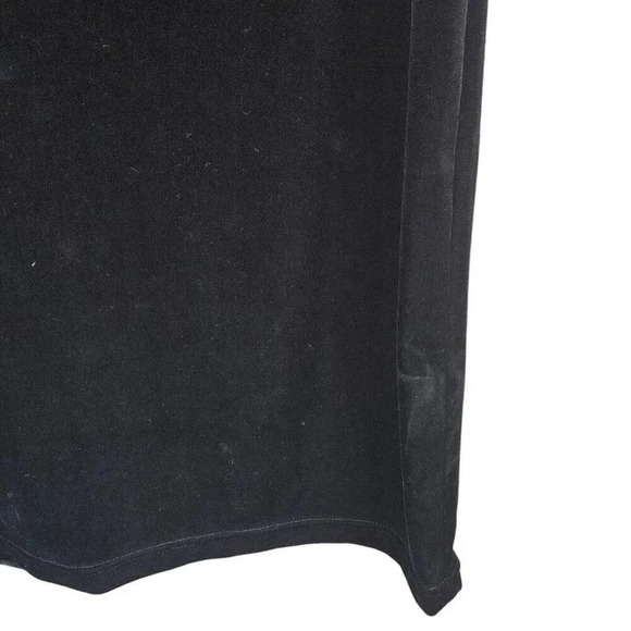 JD Stone Black Velvet Midi Dress Long Sleeve Size Medium Square Neckline - Picture 4 of 8
